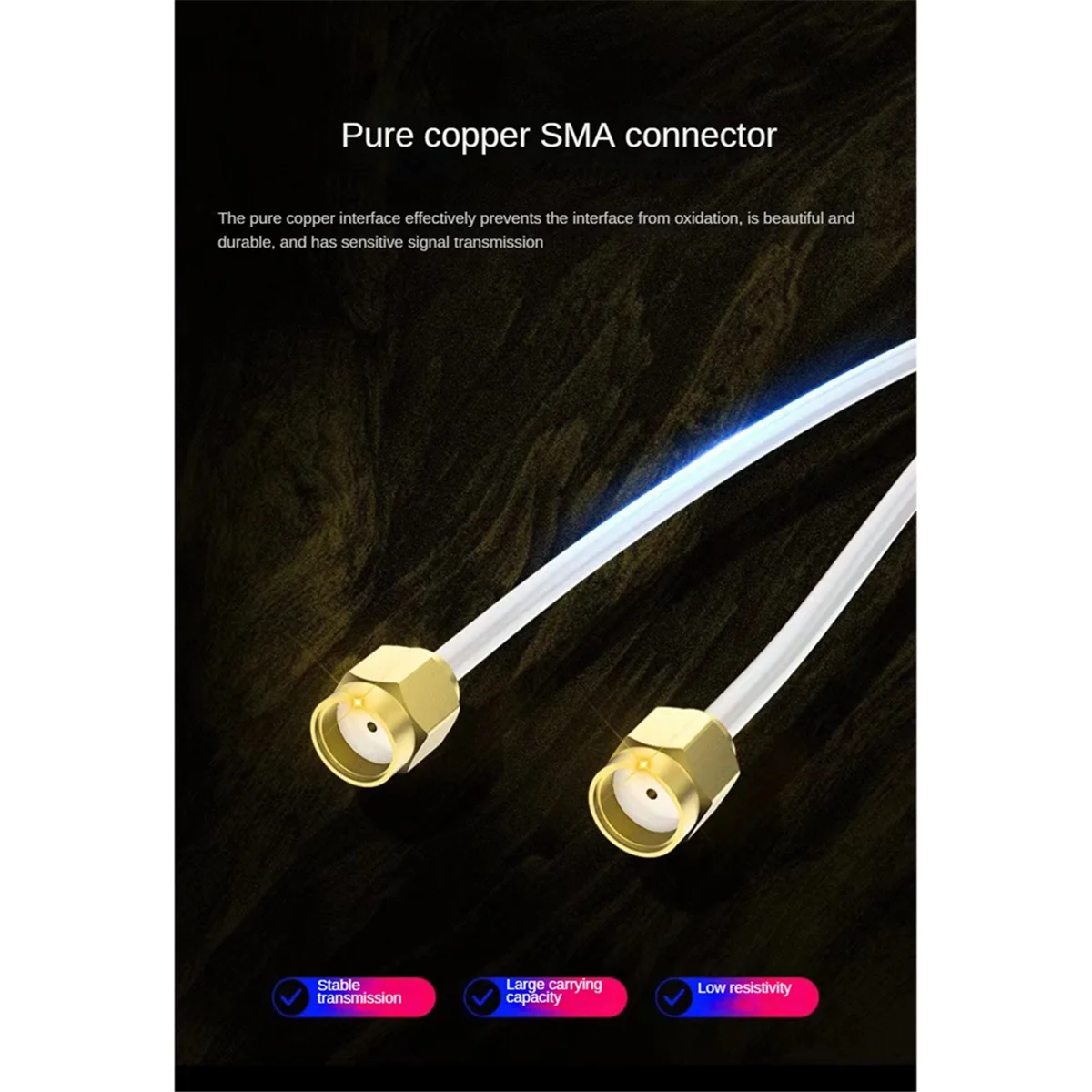 A02R Portable 2.4G/5G/6G WiFi 6E Antenna with Cable Indoor Wireless Antenna with Magnetic Bottom for Network Card Black