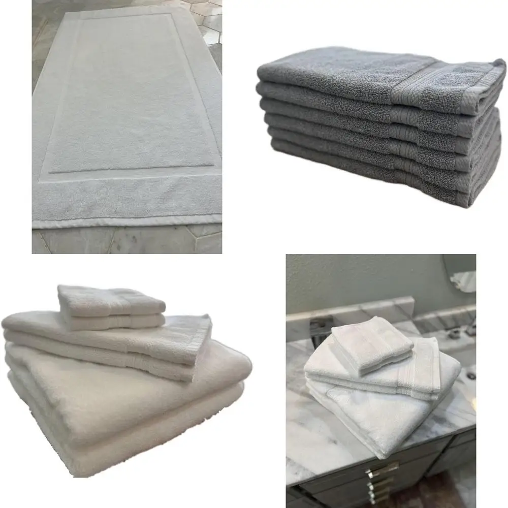 

Luxury Zero Twist Cotton Bath Mat - Super Soft, Highly Absorbent, Quick-Drying, Durable with Dobby Edge and Diagonal Stitching,