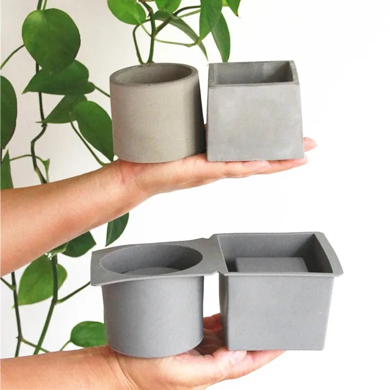 

Flower Pot Silicone Mold for Diy Jewelry Storage Box Concrete Cement Making Mold Mirror Crystal Epoxy Clay Mold Home Decoration