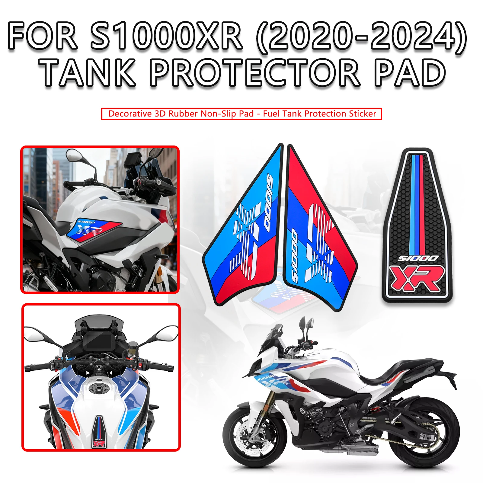 

ДЛЯ BMW S1000XR S 100 XR M1000XR 2020 2021 2022 2023 2024, накладка на бак мотоцикла, нескользящая боковая топливная резина, водонепроницаемые наклейки
