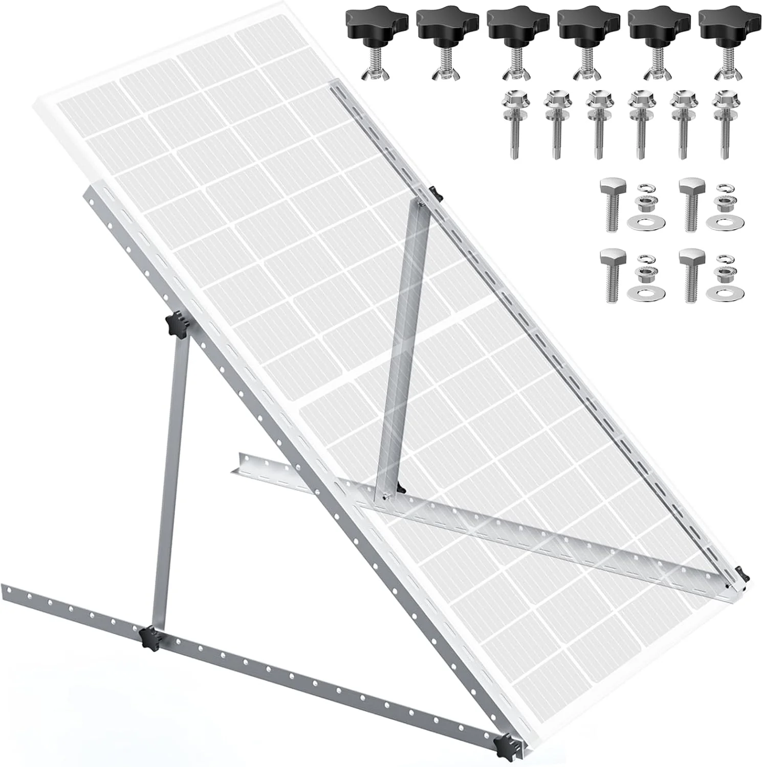 RVPOZWER 45 Zoll Verstellbare Solarmodul-Neigungshalterungen 1/2/4 Sets Faltbare Neigungsständer Schwerlast-Stützrahmen für netzunabhängige Stromsysteme, Dachinstallationen, Wohnmobile, Anhänger,