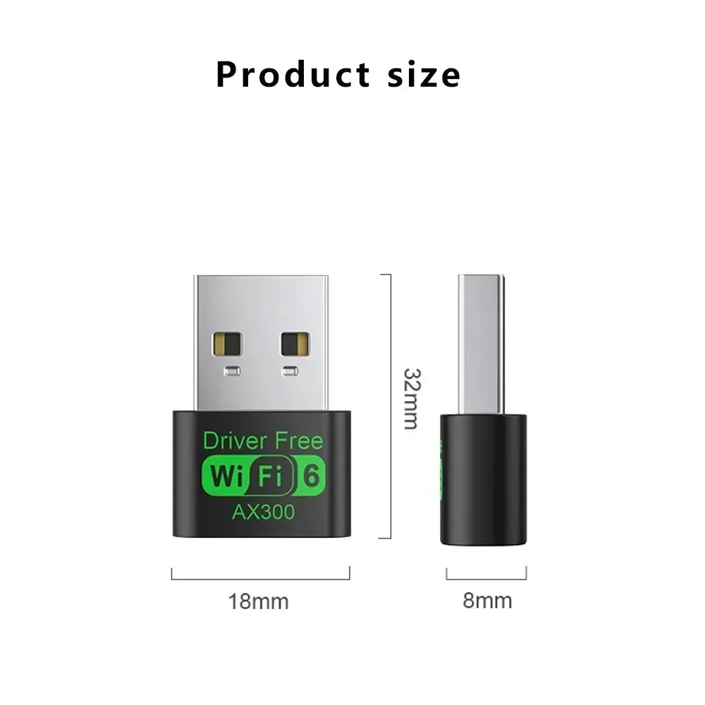 

Wi-Fi-приемник AX300 WiFi 6, беспроводной адаптер, 2,4G, Wi-Fi-карта, Wi-Fi6, USB-ключ, драйвер для ноутбука, бесплатный 802.11ax