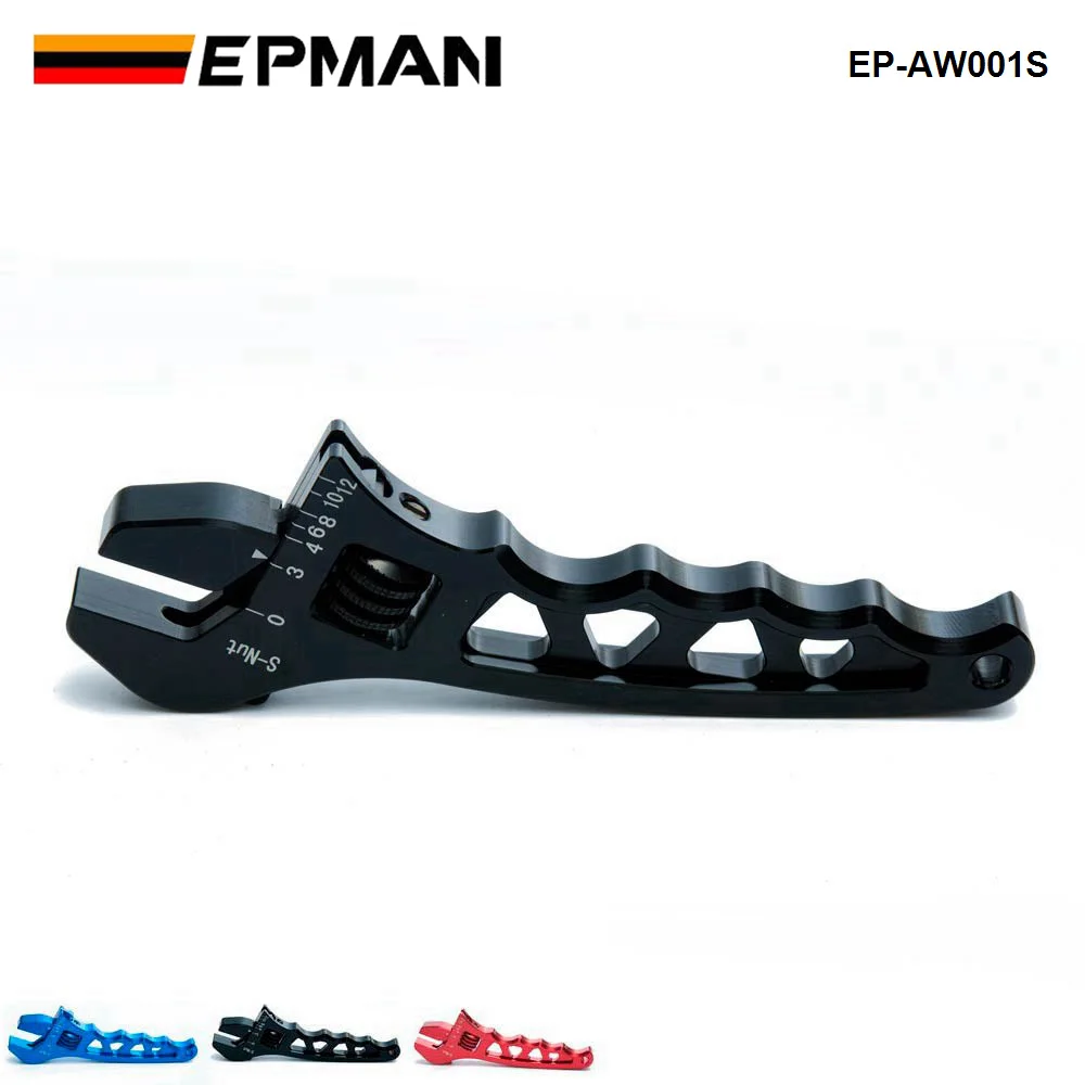 EPMAN 3AN-12AN Adjustable AN Wrench Hose Fitting Tool Aluminum Anodized Spanner EP-AW001S