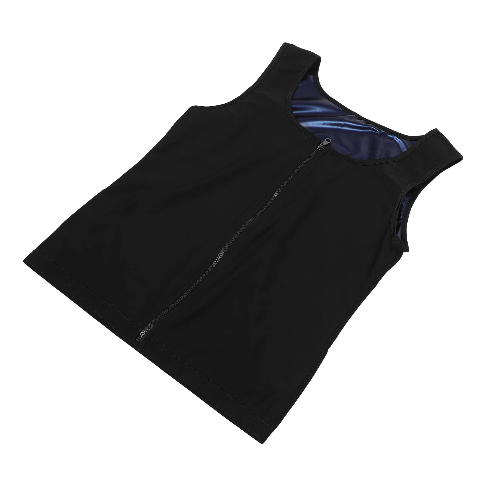 

Male Zipper Designed Sweat For Gym Running Sports Workout Body Shaping Compression Athletic Vest Breathable