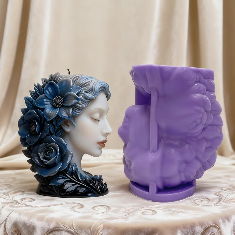 قوالب الشموع الآلهة الزهرية الفنية المتخصصة مقاومة للحرارة وقابلة لإعادة الاستخدام، مما يجعلها مثالية للشموع المعطرة التي تصنعها بنفسك والمور #5