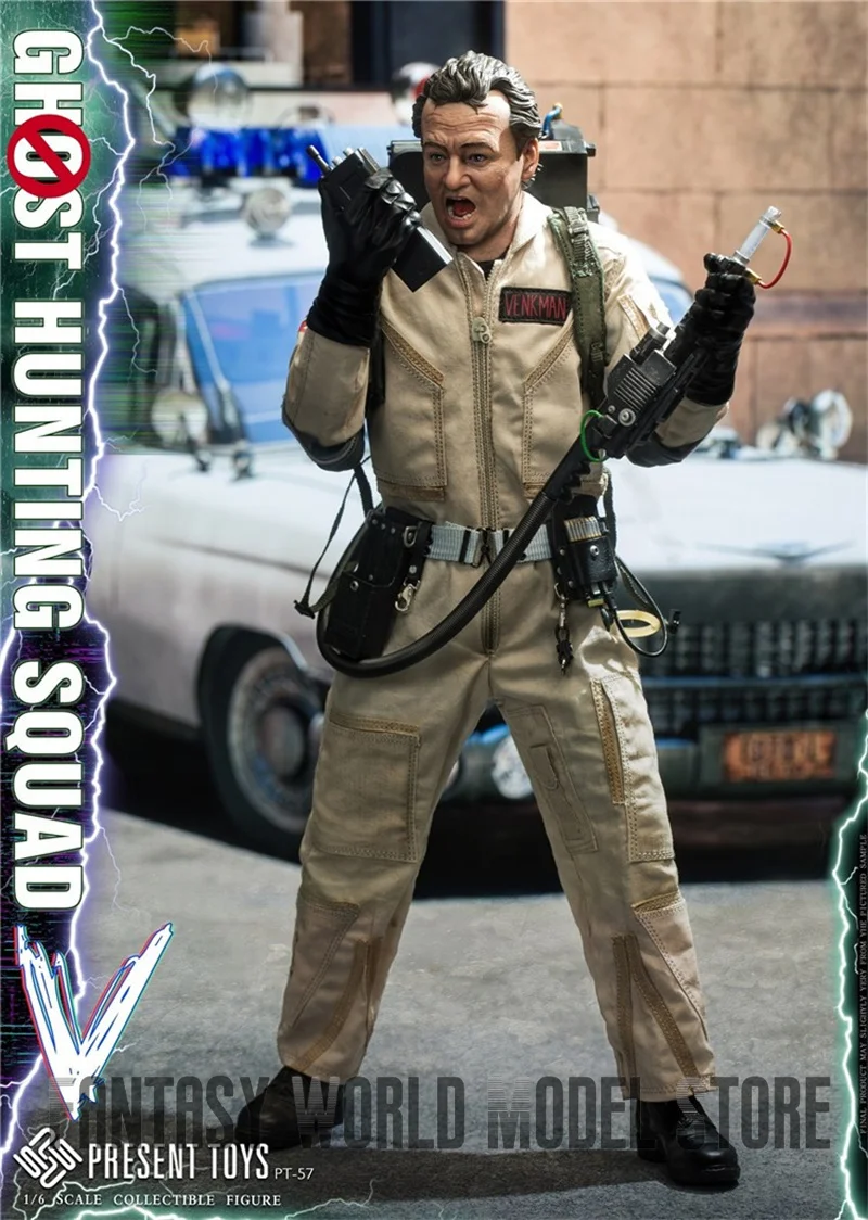 [2025 Q1] PRESENT TOYS PT-sp57 PT-sp58 1/6 Ghost Hunting Squad Agent Venkman Zeddemore 12'' Full Set Male Action Figure Model