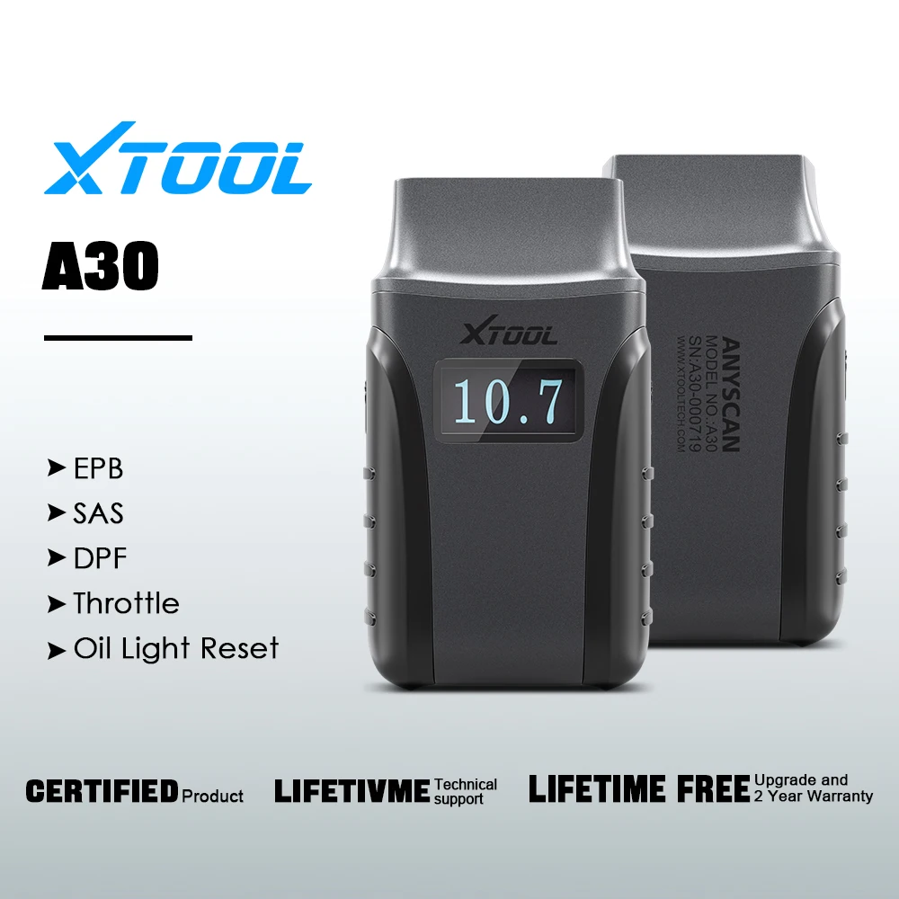 

XTOOL Anyscan A30 OBD2 Scanner Full System Diangose Diagnostic Tool Throttle DPF SAS Reset Code Reader Lifetime Free Update