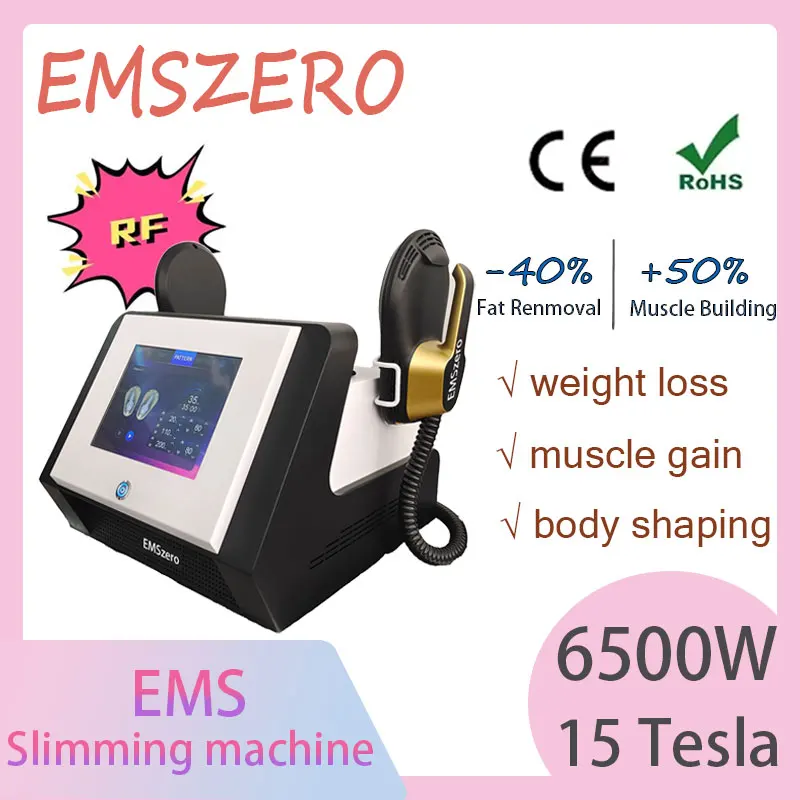 Hot selling EMS slimming machine 6500W 15 Tesla RF technology burns fat to stimulate muscles EMSZERO shaping and beauty device