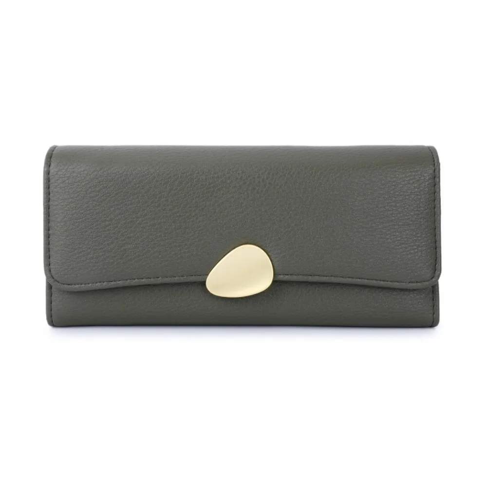New Solid Colors PU Leather Wallet Thin Zipper Clutch Wallet Large Capacity Money Clip Card Holder Wallet For Women