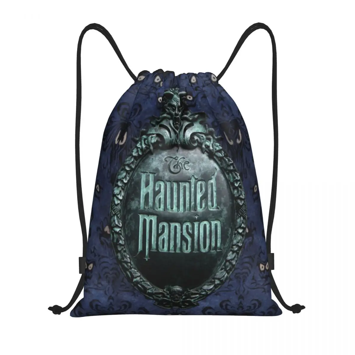 Haunted Mansion Logo Drawstring Bags Women Men Foldable Sports Gym Sackpack Halloween Grimace Ghosts Training Backpacks