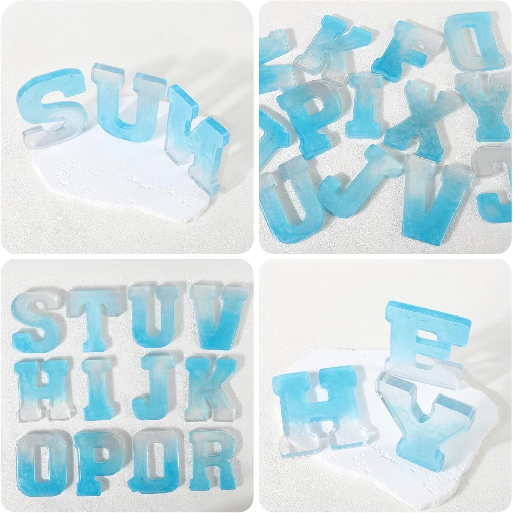 26 Pieces Of English Letter Mold Silicone, 10 Digital Silicone Molds, 26 Letter And Number Molds Handmade Letter Resin Casting