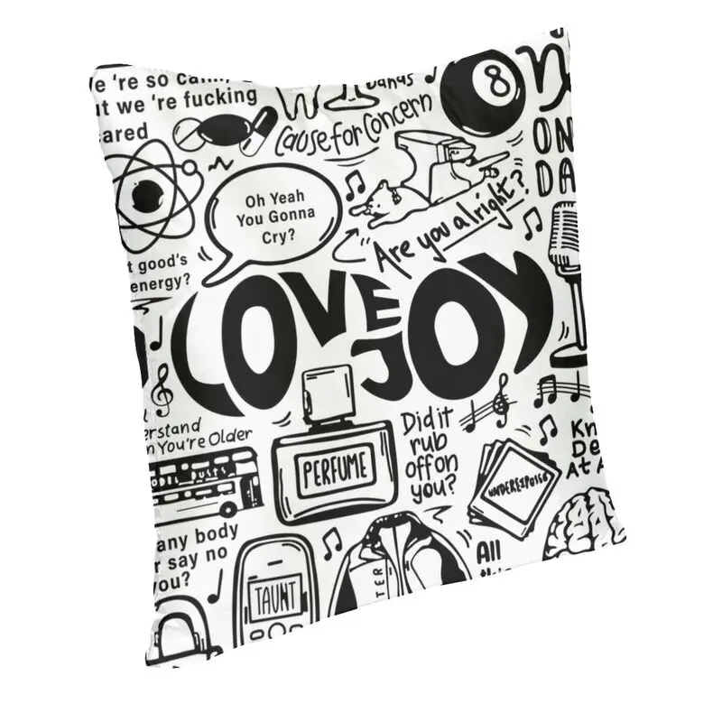 Luxury Lovejoy Band Doodle Cushion Cover 45x45cm Soft Rock Music Throw Pillow Case for Car Square Pillowcase Home Decorative