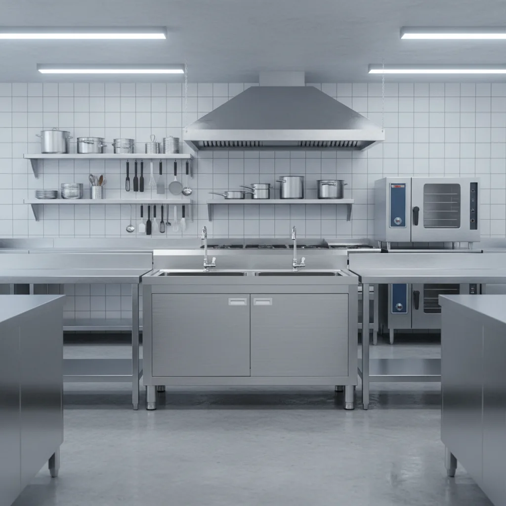 Freestanding Commercial Sink Stainless Steel Sink Large Capacities Sink Cabinet