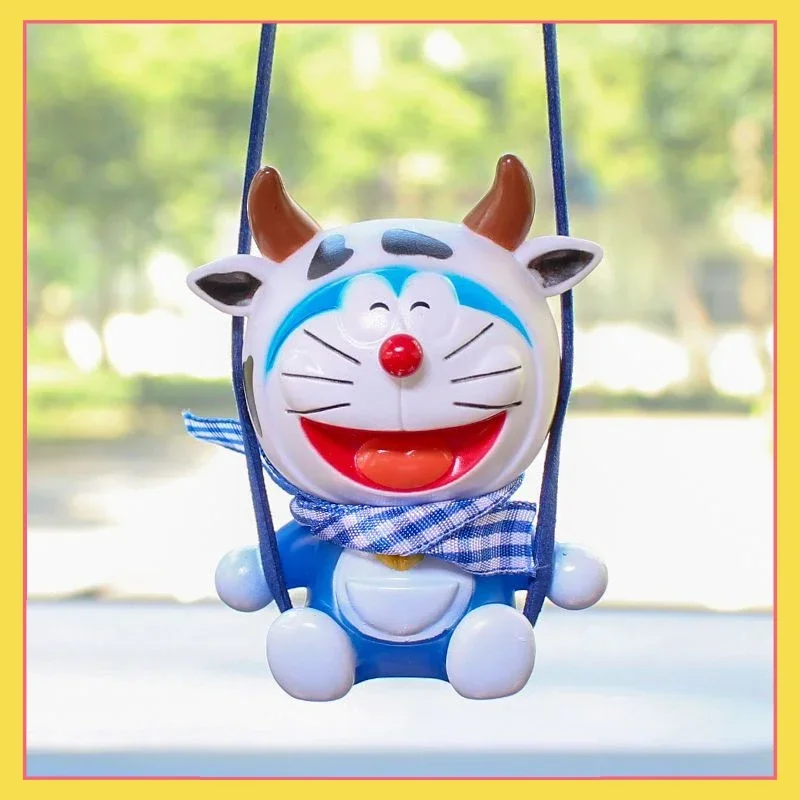 Doraemon Swing Duck Car Pendant Car Rearview Mirror Pendant Cute Zodiac Ornament Car Interior Pendant Decoration