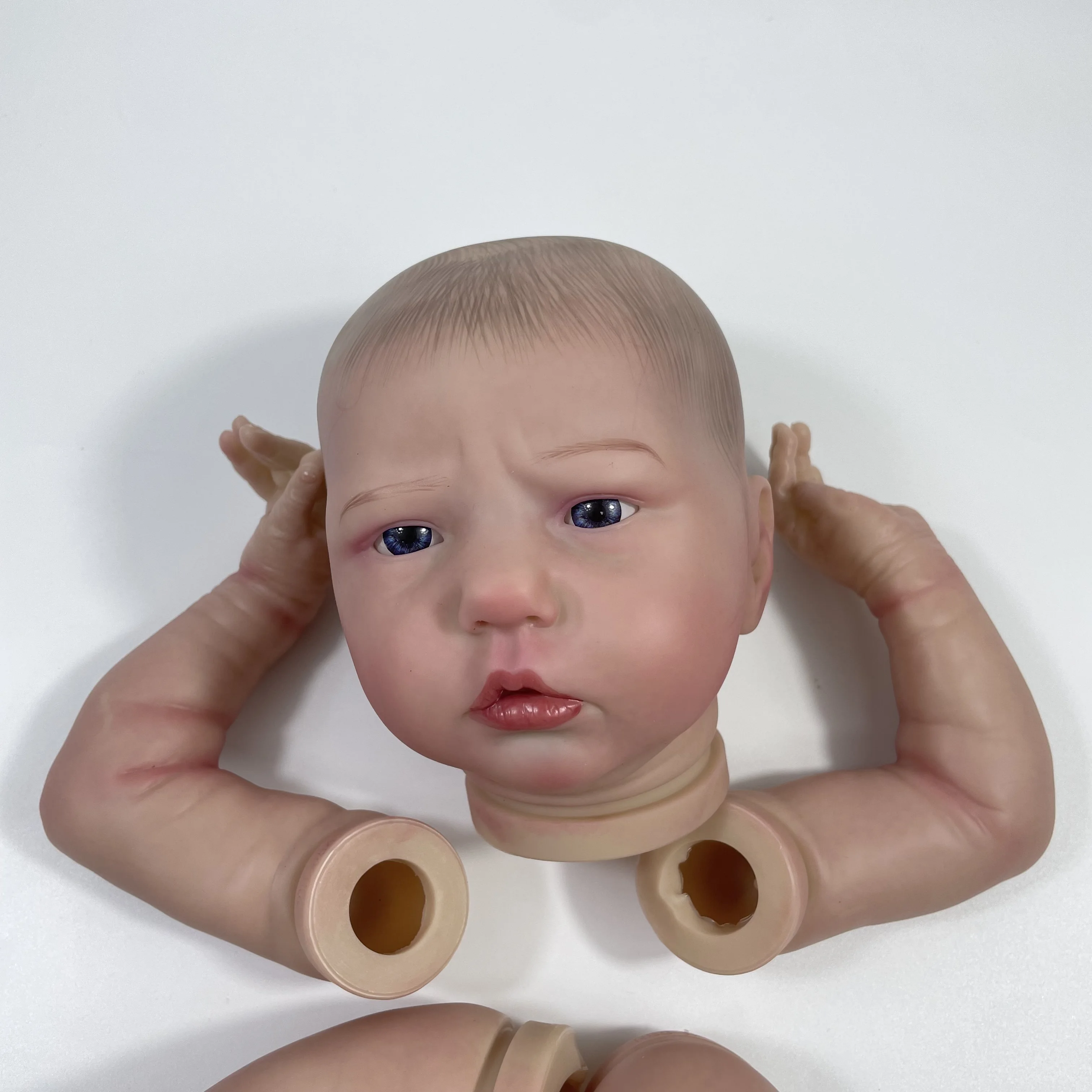 MRB 19 inch Already Painted Reborn Doll Kits Ellie-Sue With Blue Eyes Vinyl Reborn Unassembled DIY Doll Kit Mold