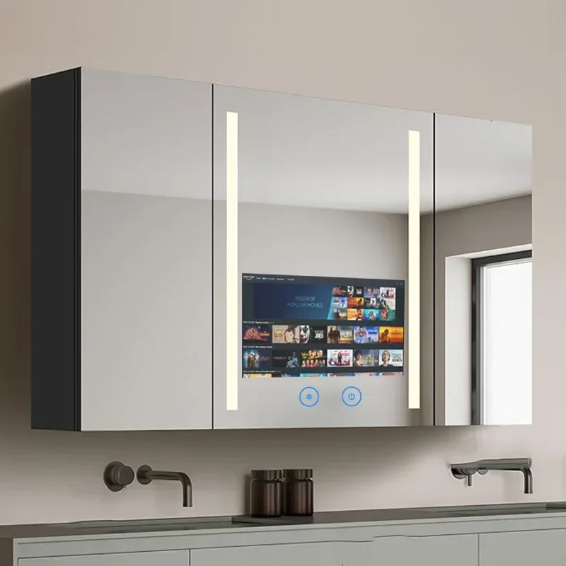 

Зеркала для ванной комнаты, настенные шкафчики-зеркала с LED-подсветкой, функцией антизапотевания и Smart TV, для ванной.