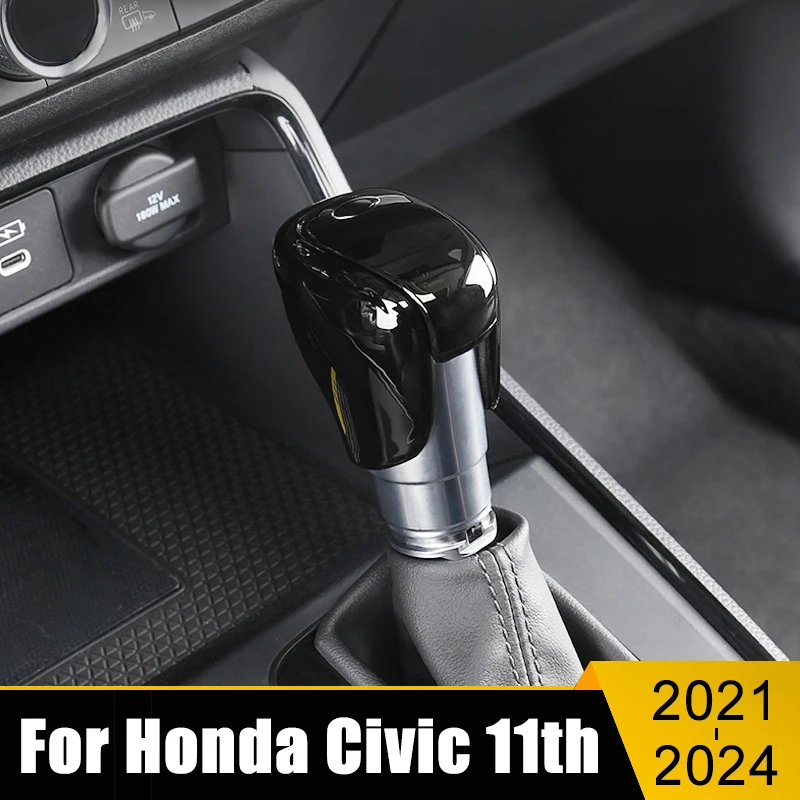 

For Honda Civic 11th Gen 2021 2022 2023 2024 ABS Car Gear Shift Knob Head Cover Automatic Transmission Trim Sticker Non Slip Cap