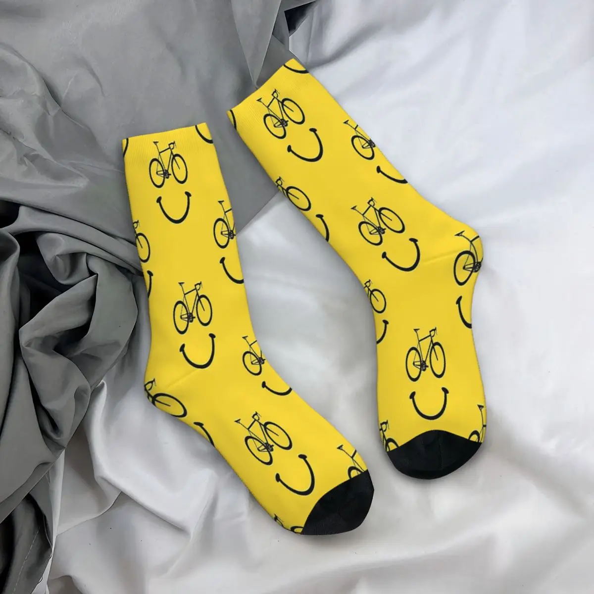 Smile Face-calcetines de ciclismo para hombre y mujer, medias de otoño, Harajuku