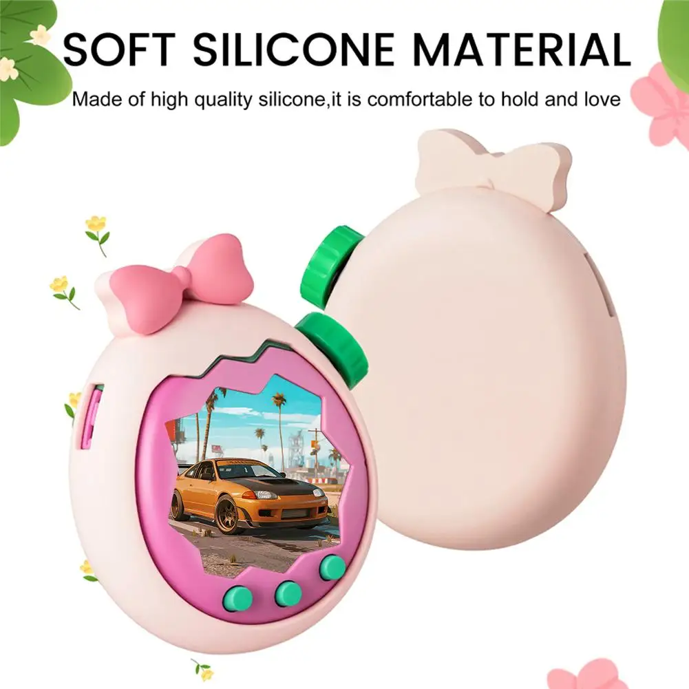 For Tamagotchi Paradise Protective Case Skin-friendly Silicone Material Cute Bow Shape Shockproof and Scratch Resistant