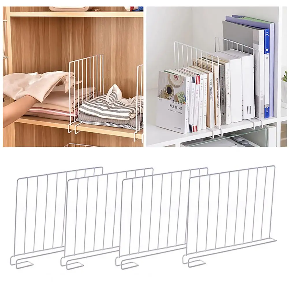 Home Organizer Helper Shelves Steel Wire Wardrobe Partitions High Strength Clothing Divider Shelf Organizers Easy to for A