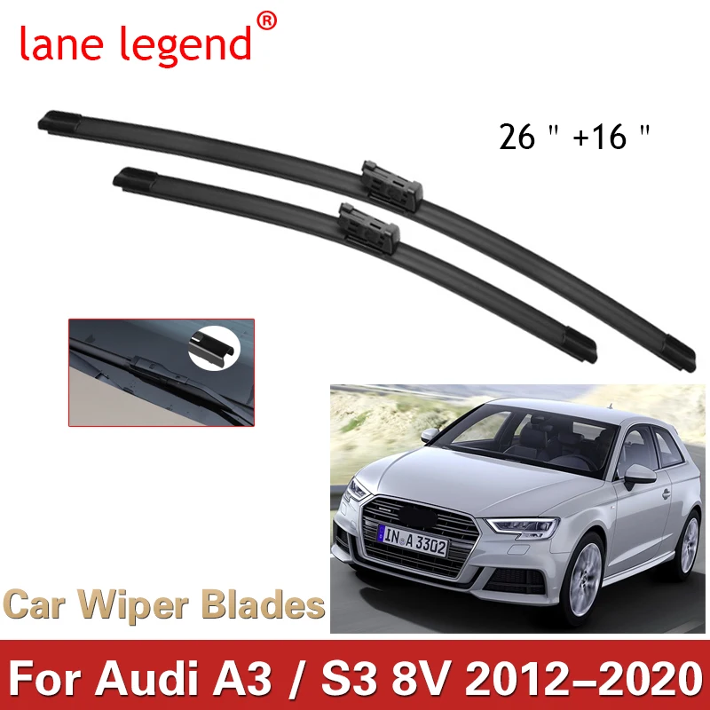 

Car Wiper Front Wiper Blades Set For Audi A3 / S3 8V 2012-2020 2013 2014 2015 2016 2017 2018 Windshield Windscreen 26"+16"