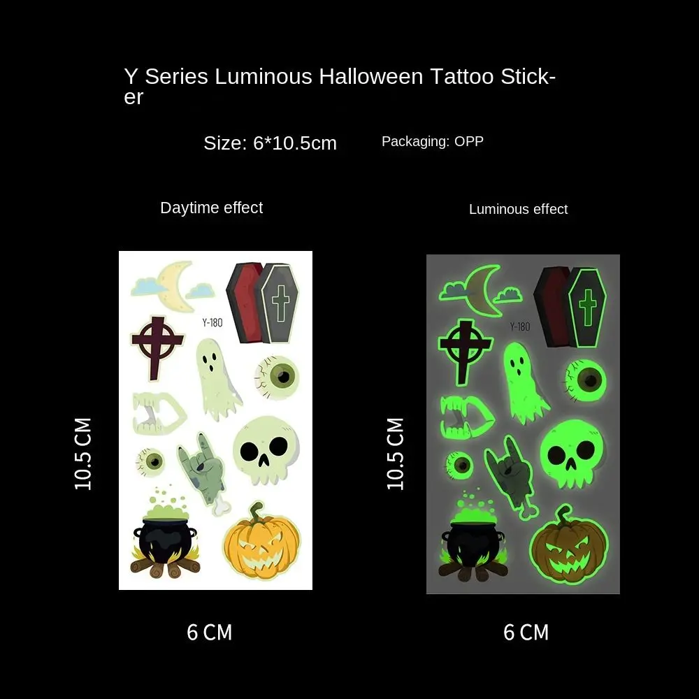 

10 pcs Fluorescence Glowing Spider Web Stickers Temporary Body Art Halloween Decoration Stickers Waterproof Decals