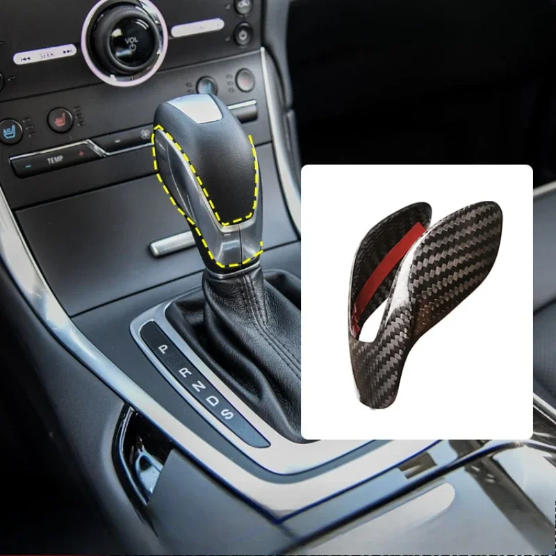 For Ford Edge True Real Dry Carbon Fiber Gear Head All-inclusive Cover Automotive Interior Parts Modification 15-18 Accessories