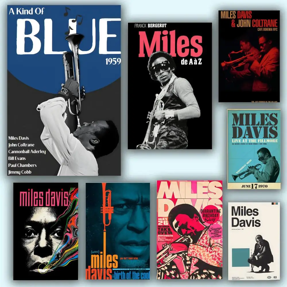 Póster de música M-Miles D-Davis Jazz, pintura duradera, lienzo para colgar en la pared, decoración artesanal para el hogar, Mural artístico estético resistente al agua