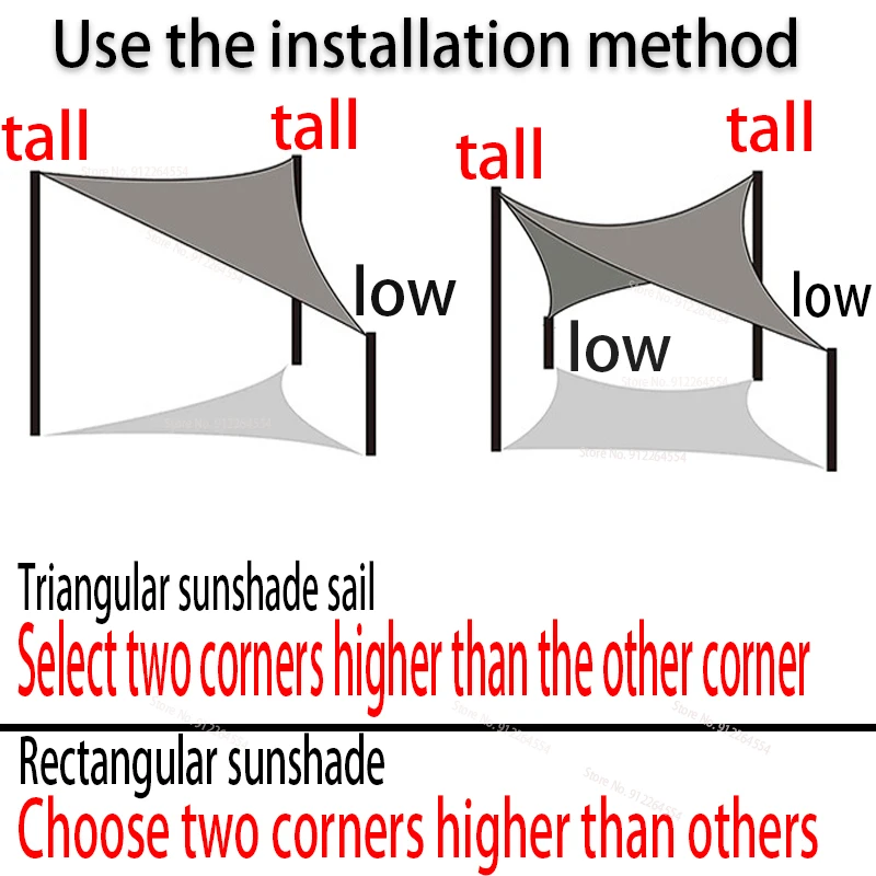 Waterproof Sun Shelter Sunshade Protection Shade Sail Awning Camping Shade Cloth Large For Outdoor Canopy Garden Patio 53%OFF