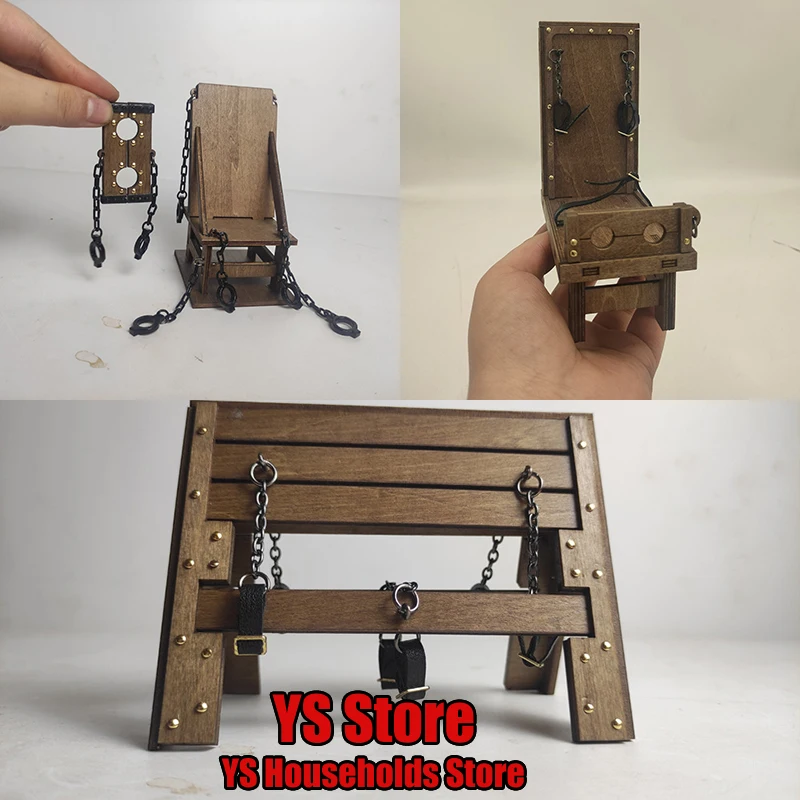 

Mini Wooden 1/12 Scale Soldier Chair Triangular Horse Model Dungeon Toys Prison Accessory For 6" Mobile Suit Girl Decoration