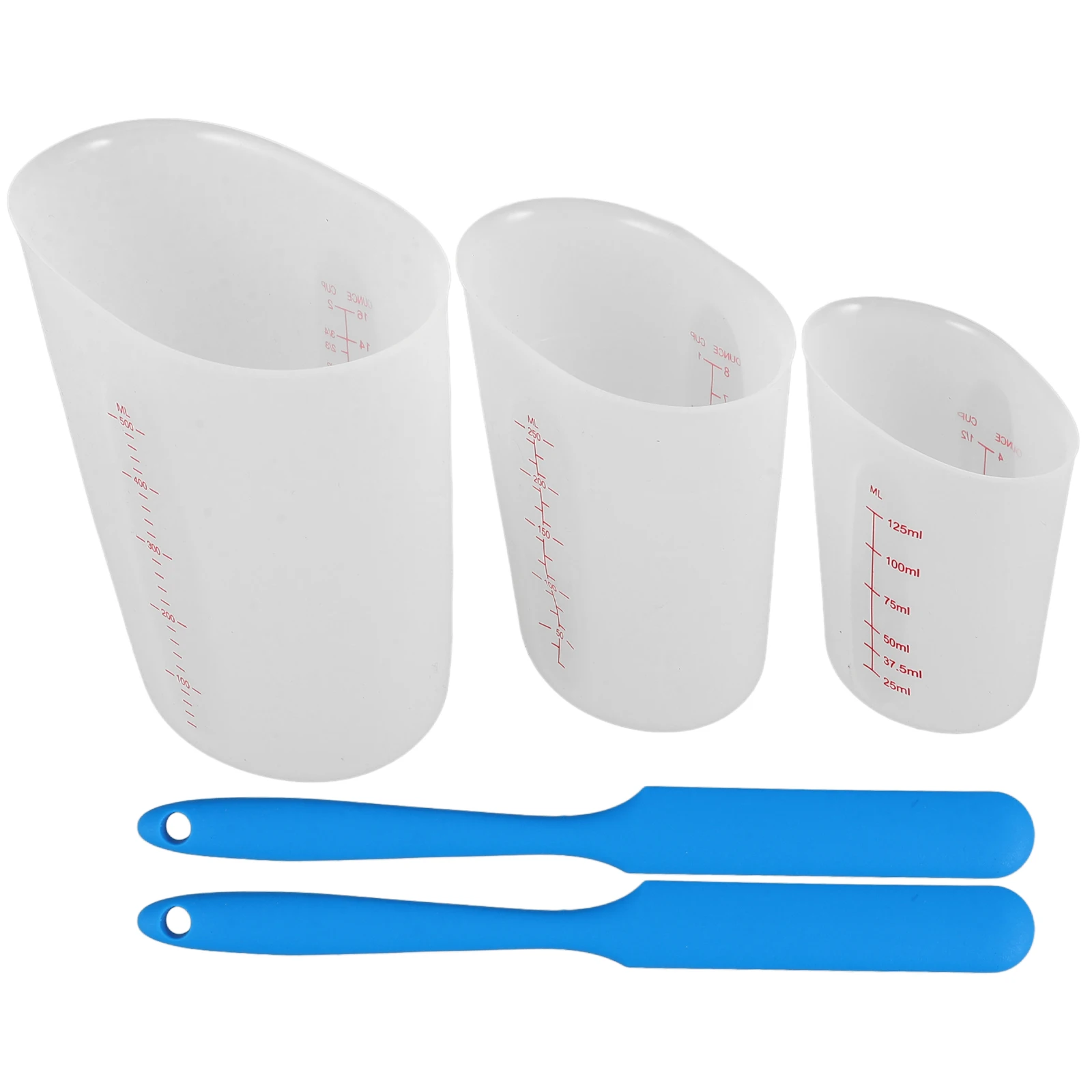 

1 Set Silicone Measuring Cups Set Kitchen Cooking Baking Liquid Milliliter Measuring Cup Thickened Durable Household Graduated