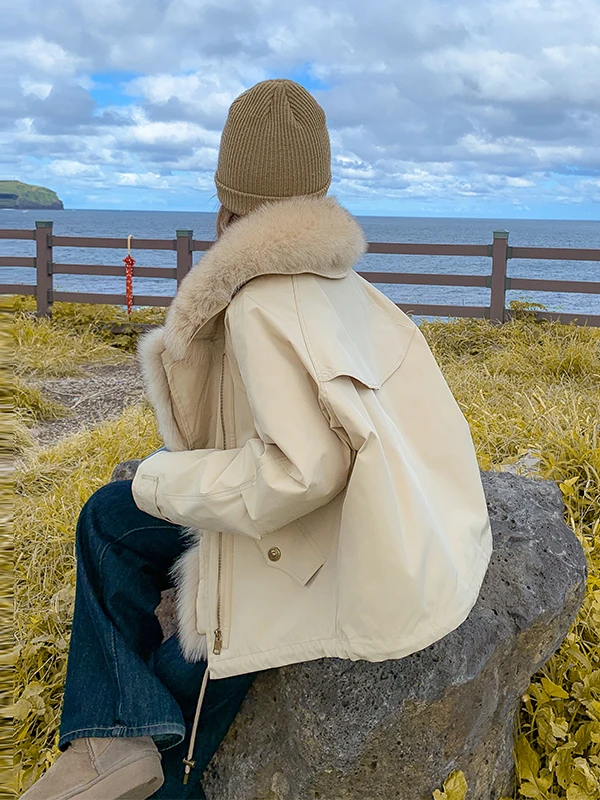 컬러 워크웨어 슬레 오르트 티엔드 따뜻한 여성용 다운 재킷 퀼팅 코트 한국 버전 루즈핏 겨울 아우터