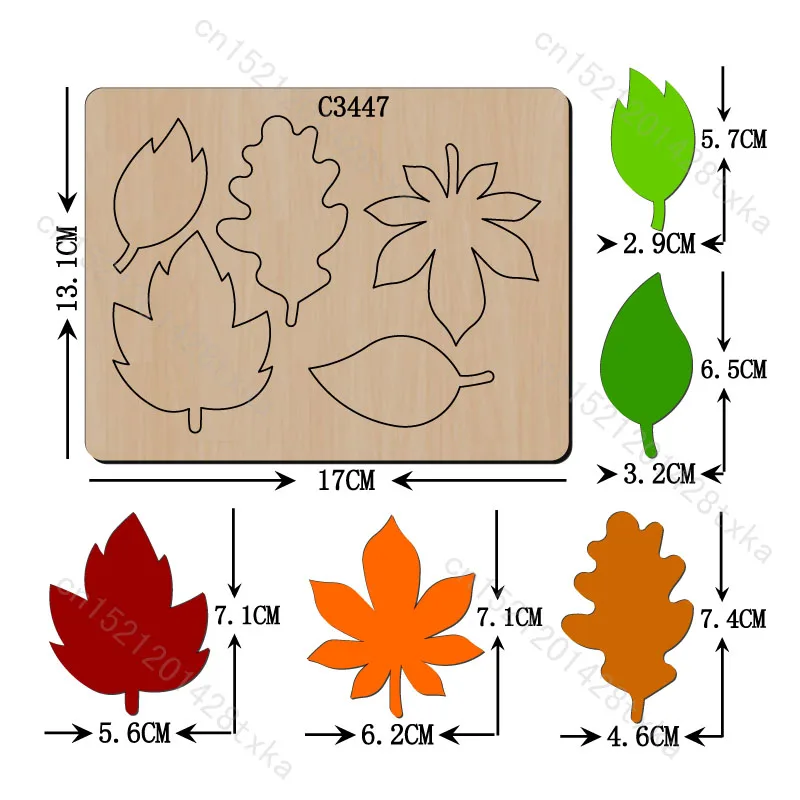 Drewniane matryce do wycinania liści do maszyn do cięcia na rynku, C3447, Nowe