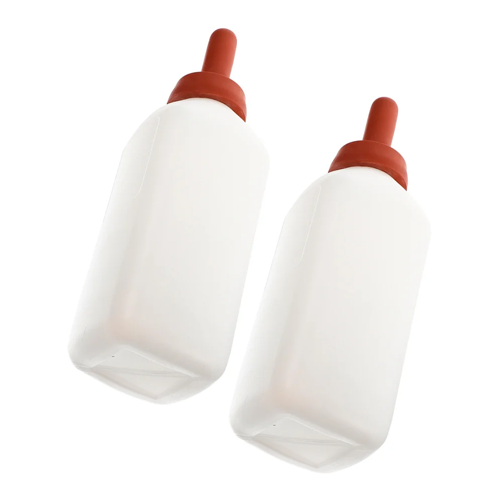 Botella de lactancia para pantorrillas, dispositivo de alimentación Vertical duradero de 2L, tetina de goma, alimentador de leche para pantorrillas, cordero, cabra, animales pequeños, 2 uds.
