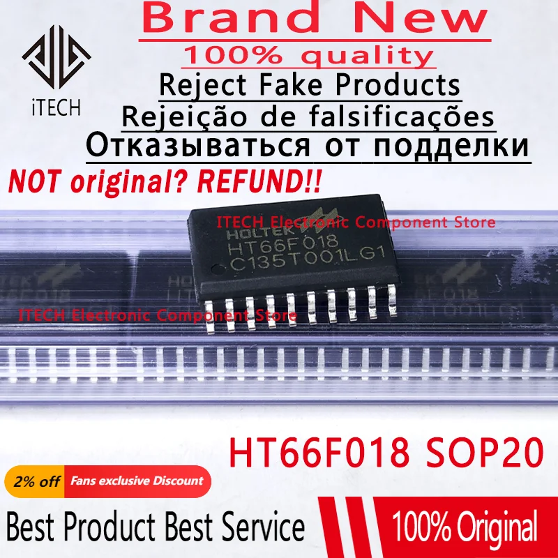 

5 шт./лот, оригинальный HT66F018, 8-битный чип микроконтроллера SOP20 SSOP20, 100% новый и подлинный, высокое качество