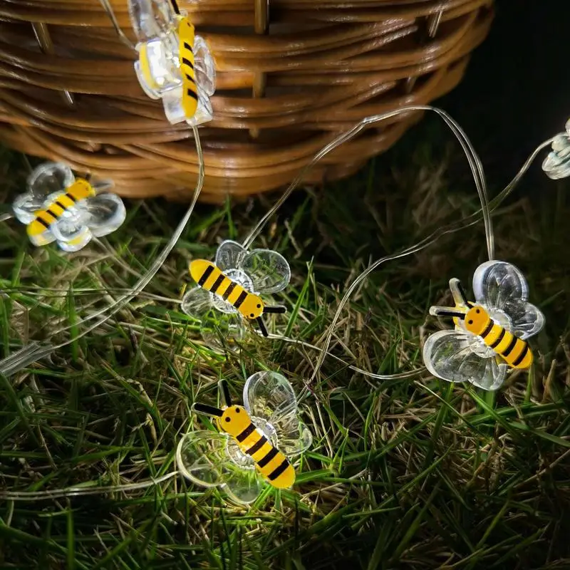 Bee Decor String Lights para Decorações de Casamento, 20 LED, Honeybee, luzes decorativas, pilhas