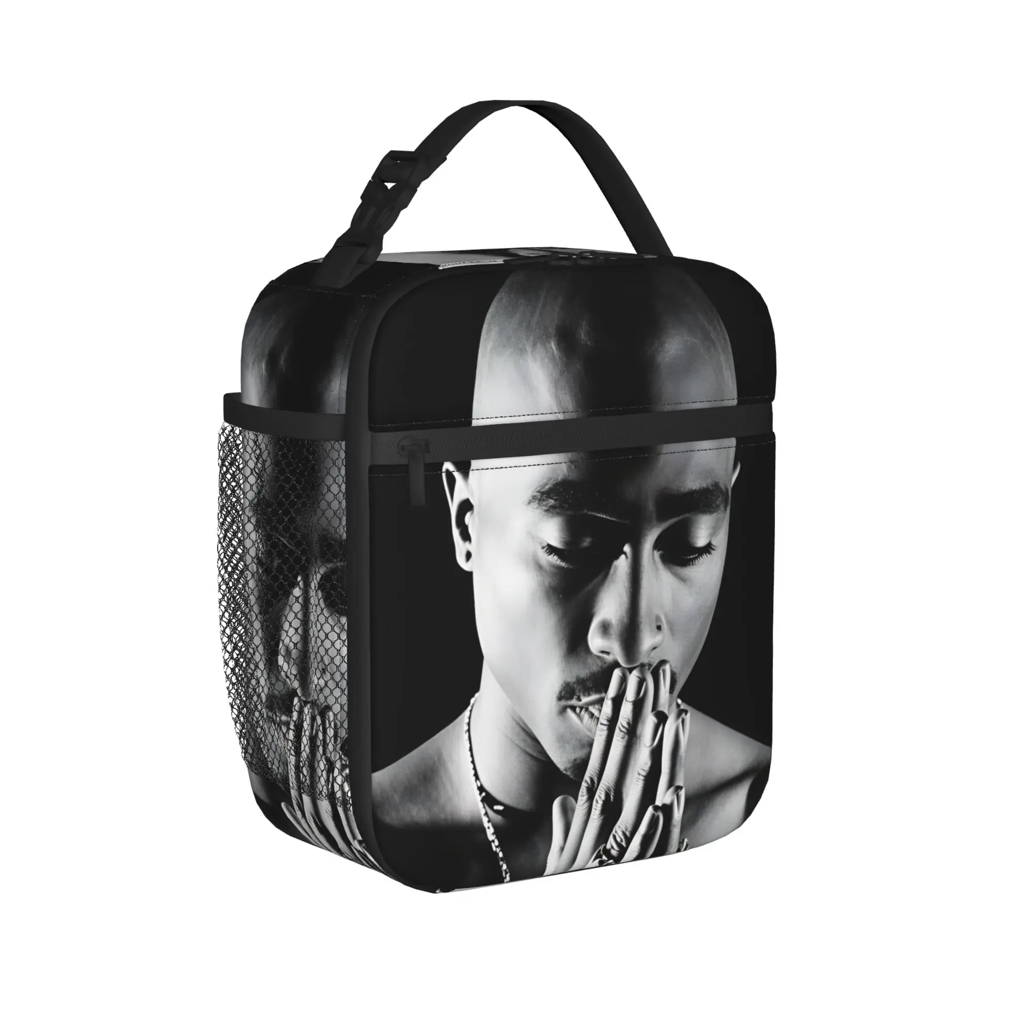 Rapper Tupacs Lunch Bag  Leisure Lunch Box Picnic Portable Thermal Tote Handbags For Men Oxford Custom Cooler Bag