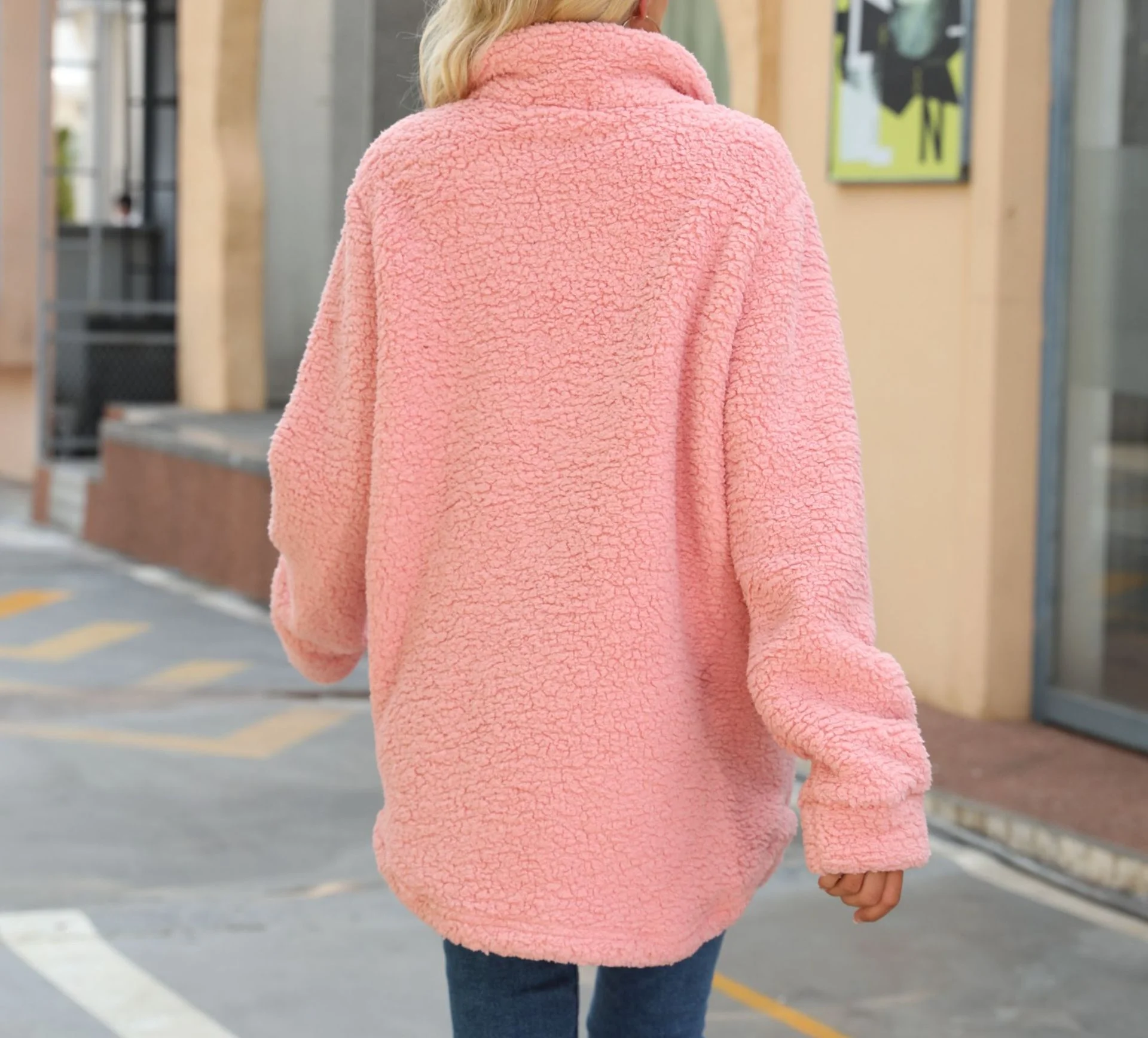 Jackets for Women 2025 Autumn Winter Fashion Polo Solid Color Long Sleeve Casual Loose Single breasted Fake Pocket Jacket Coat
