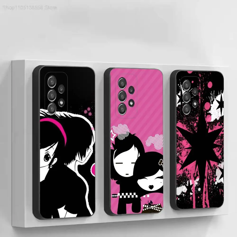 Love Black and Cute Emo Black Protective Cell Cover For Samsung S26 25 24 23 22 21 20 10 10E Plus FE Ultra Note Soft case