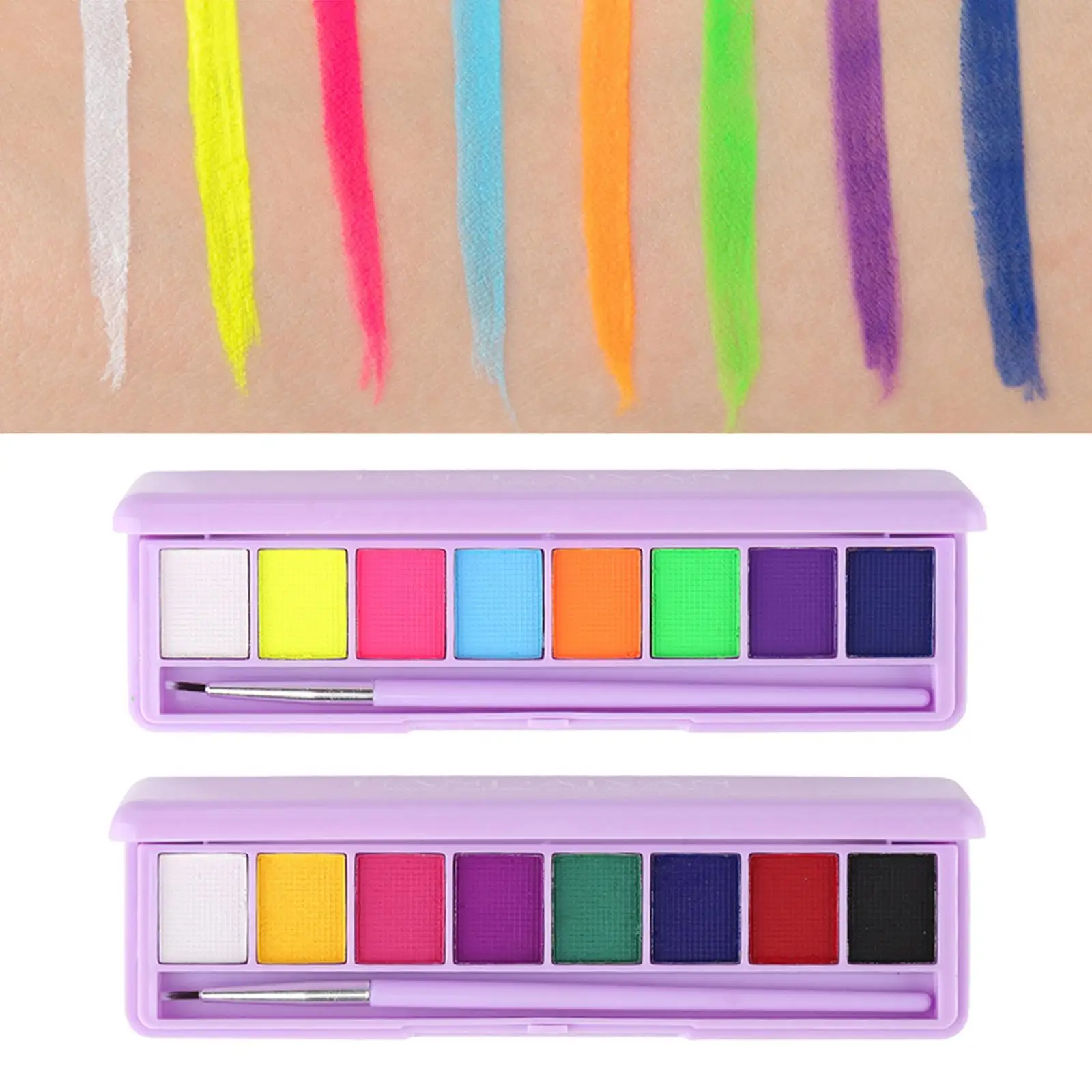 Pittura per il viso e il corpo, tavolozza facile da pulire, kit di trucco professionale delicato per feste di ruolo di trucco fantasia, amici di festa