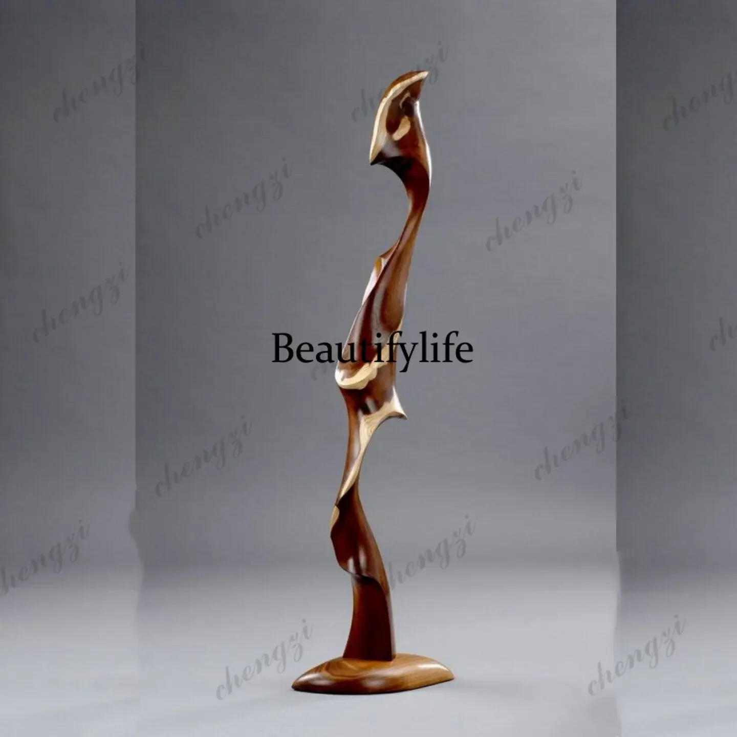D136 Log three-dimensional carving ornament creative abstract sculpture artwork Song-style aesthetics entrance soft decoration