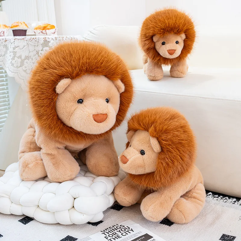 

Cartoon Lion Plush Toy Lifelike Downy Male Stuffed Doll Baby Sleeping Pillow Kids Birthday Gift For Boys Accompanying Decoration