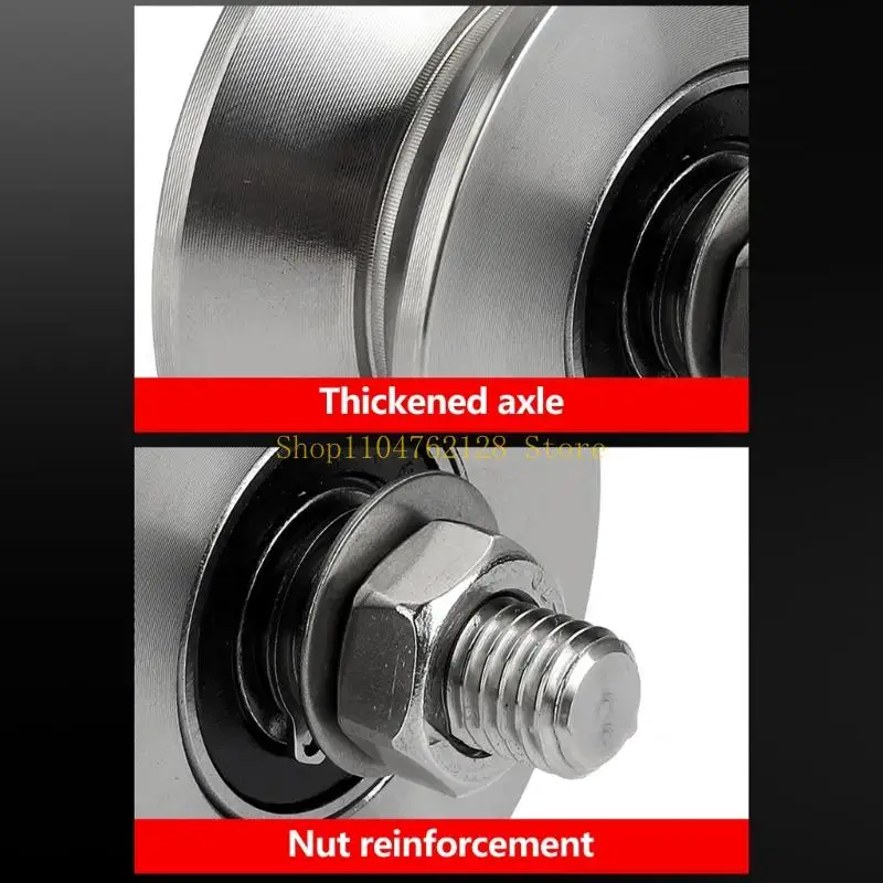 Threaded Guide Pulley Wheel Stainless Steel Pulley Block with Threaded Fastened Axles for Guide Rails Repair Cable Routing Tasks