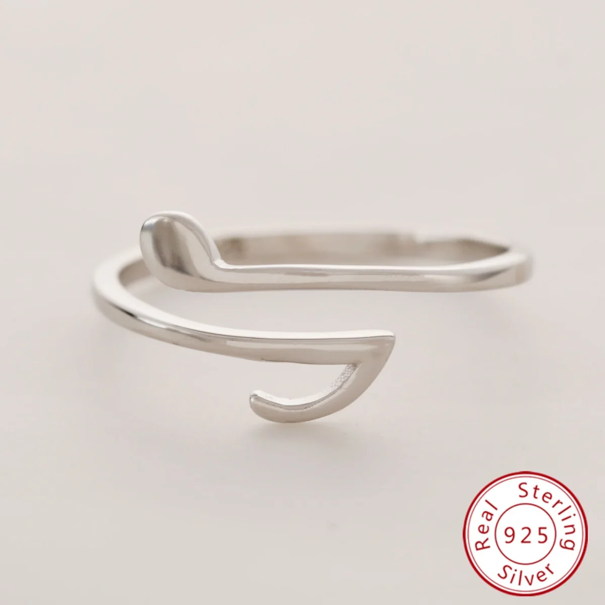 

Really S925 Sterling Silver Platinum plated Music Symbols Open Ring For Women Female Daily Wear Fine Jewelry