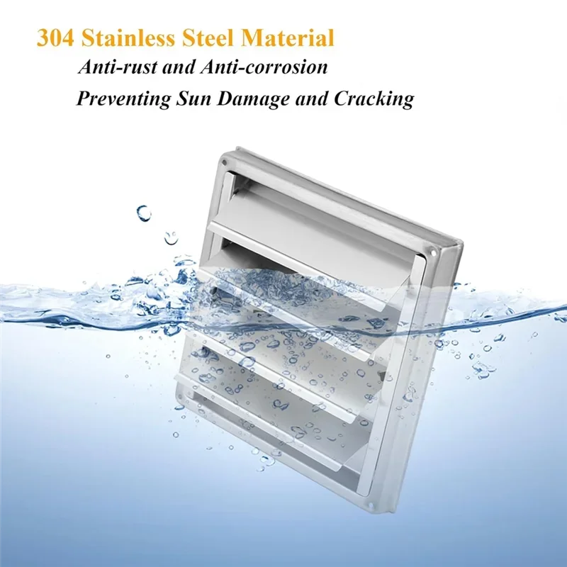 

A21I-Exterior Wall Vent Hood Stainless Steel Air Vent Grille Cover Wall Duct Ventilation Grill Outlet Airflow Vent Hood