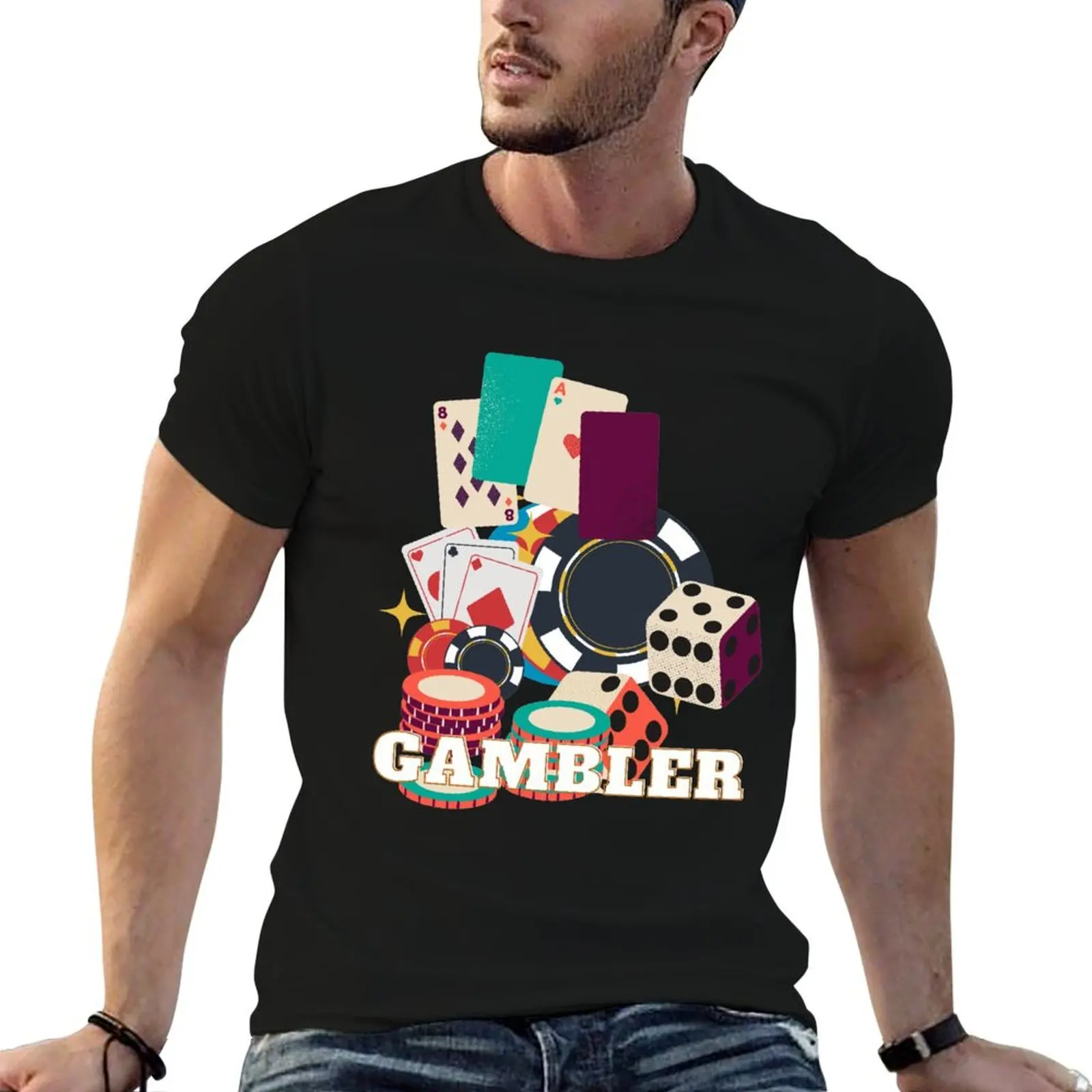 Gambler - Cards, Chips, Dice, Casino Set T-Shirt shirts graphic tees funny gifts t shirts for men graphic