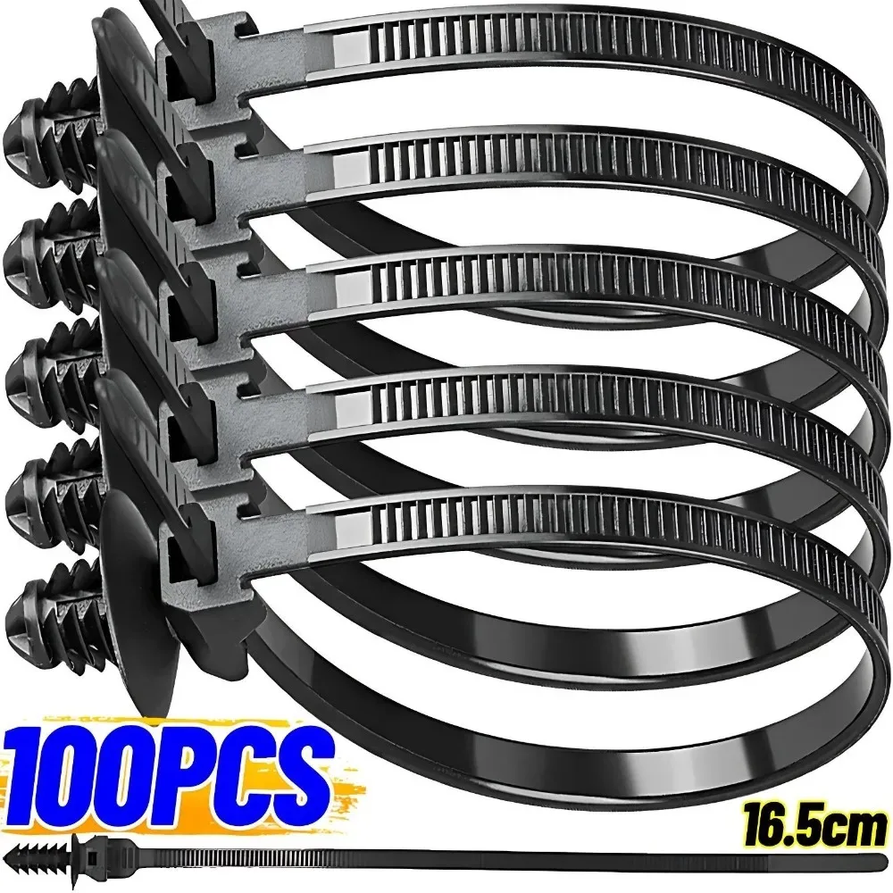 Auto Nylon Wire Harness Fixing Cable Tie Push Mount Zip Strap Self Locking Car Clip Retainer Fastener Universal Routing Tool