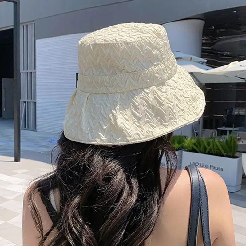 

Женская летняя тонкая панама с широкими полями для защиты от солнца, повседневная дышащая панама с пузырчатым узором