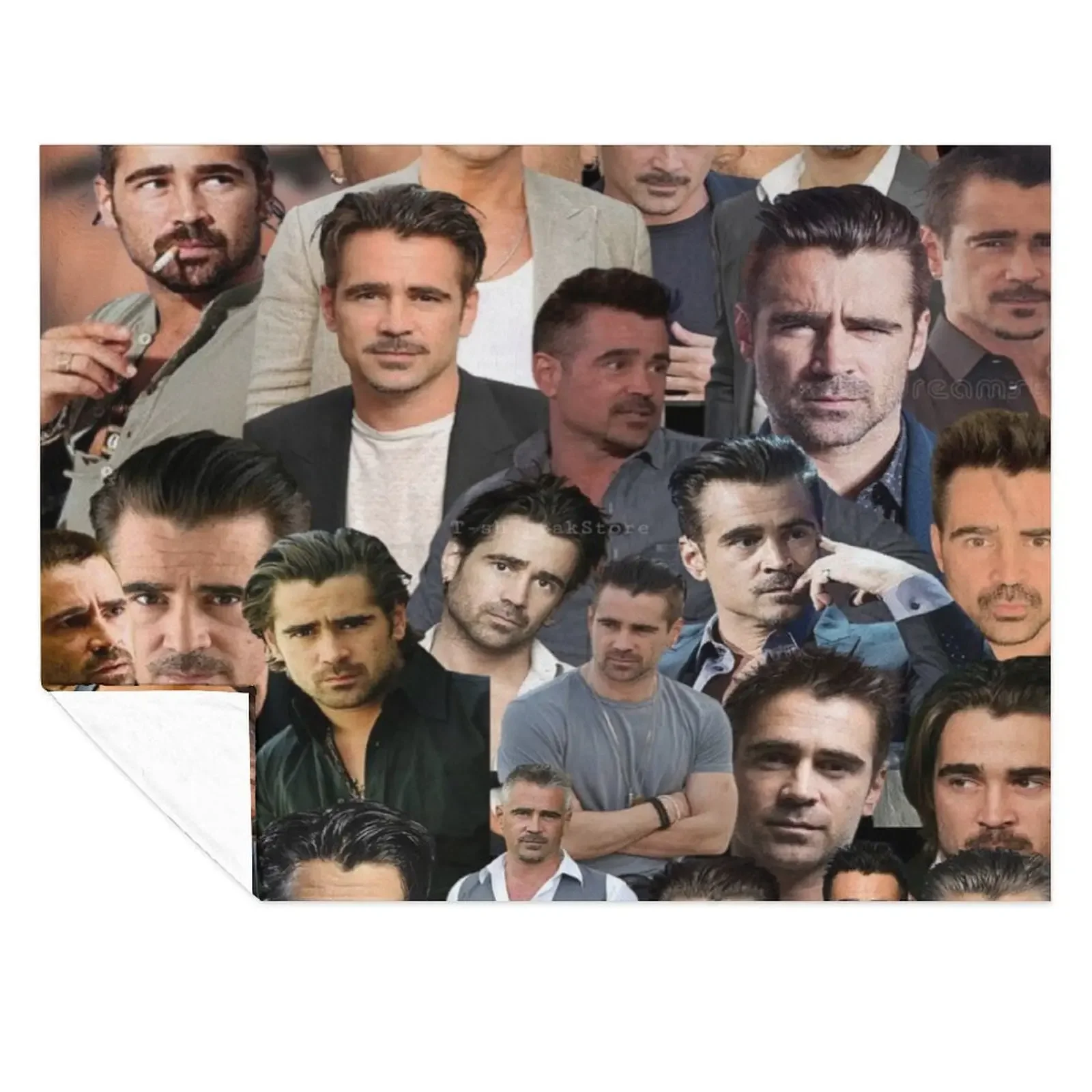 

colin farrell photo collage Throw Blanket Luxury St decorative Soft Big Plaid on the sofa Blankets