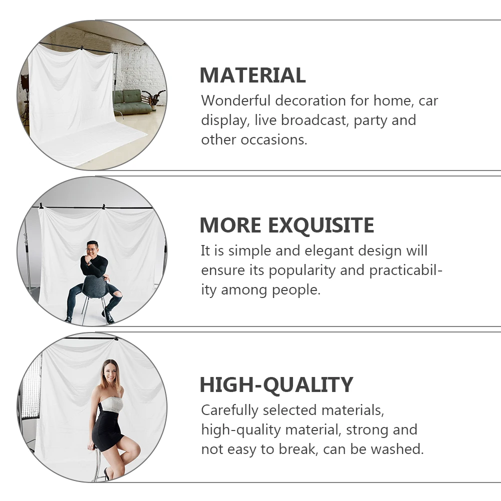 

Pure White Background Cloth High Quality Photography Backdrop Fabric Durable Washable Decor Cloth For Home Banquet Car Display